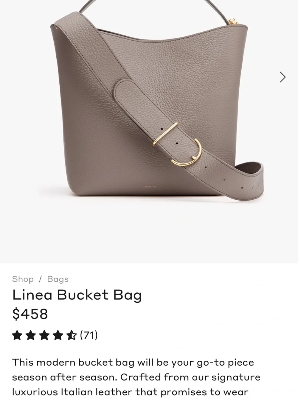 Cuyana Linea Bucket Bag - Taupe Gray